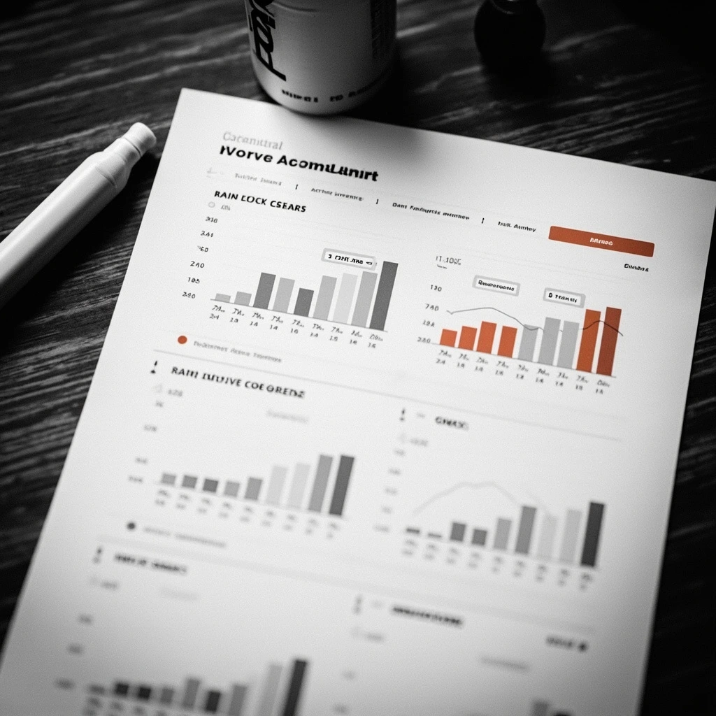 A printed dashboard with a duplicated chart circled.